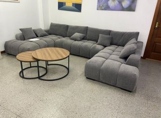 Sofá Rinconera Gris Tela - Envio gratis