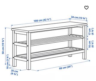 Banco Zapatero Ikea Negro Tjusig Madera Metal