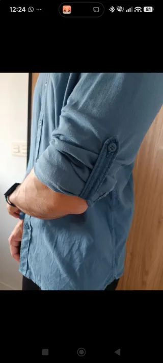 Camisa azul manga larga