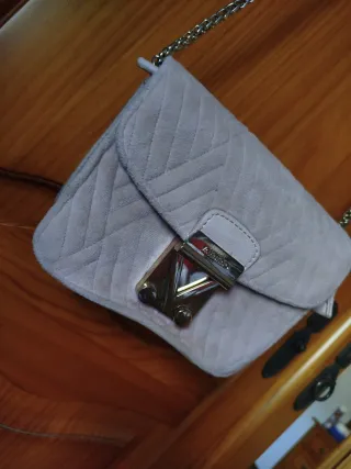 Bolso Valentino Terciopelo Rosa Dorado