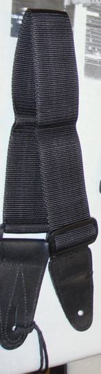 Correa Guitarra Negra Nailon Acabado Cuero