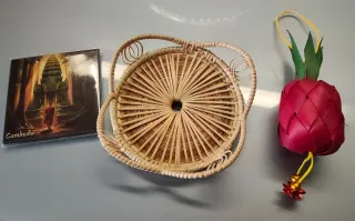 Souvenirs de Camboya: Posavasos, imán y piña