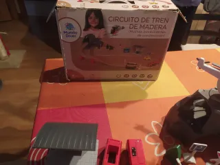 Circuito Tren Madera Helicóptero Accesorios