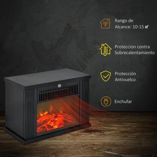 Chimenea Eléctrica 600/1200W Decorativa de Mesa