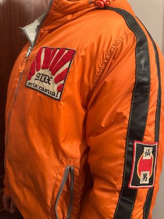Chaqueta Bomber Naranja y Negra