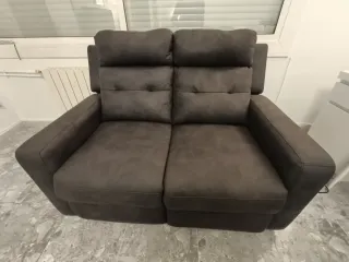 Sofás extensibles tela marrón/gris