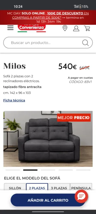 Sofás extensibles tela marrón/gris