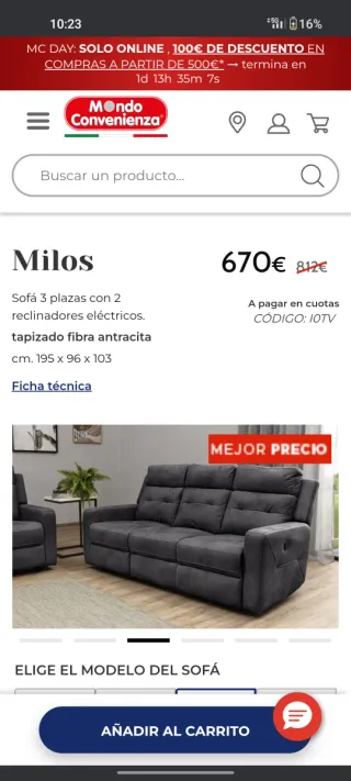 Sofás extensibles tela marrón/gris