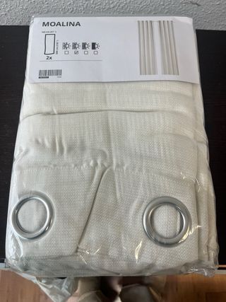 Cortinas IKEA MOALINA Beige/Blanco 2uds