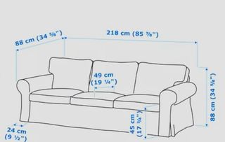 Sofá Ektorp 3 plazas Fundas Blancas