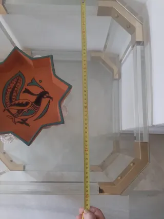 2 Mesas Auxiliares Cristal y Madera