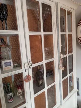 Vitrina Grande Madera Roble 2 Partes