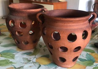 Candelabros de barro para terraza