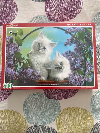 Puzzle 500 pezzi Gattini e Fiori