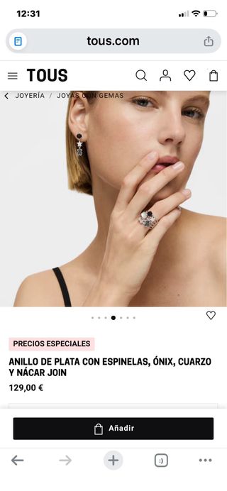 Anillo Tous Plata y Negro