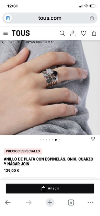 Anillo Tous Plata y Negro