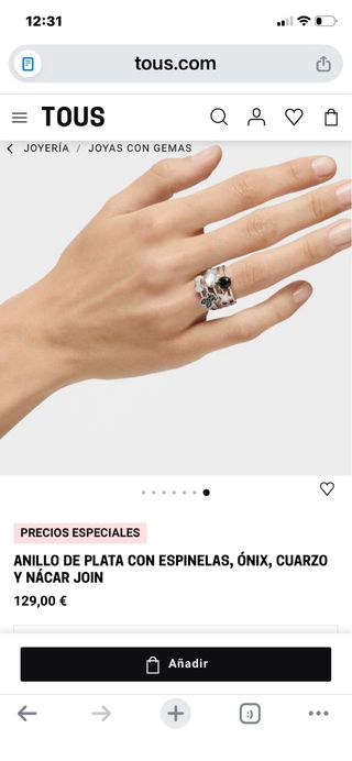 Anillo Tous Plata y Negro