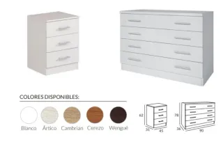 Cómoda 4 cajones blanca