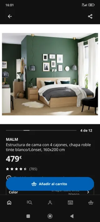 Cama 160x200 con 4 cajones