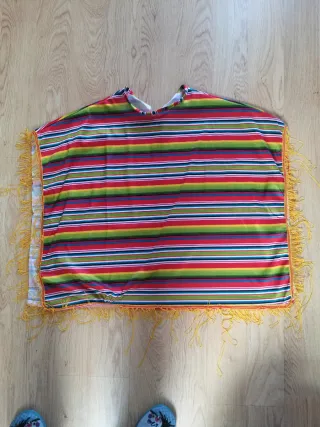 Poncho disfraz rayas multicolor