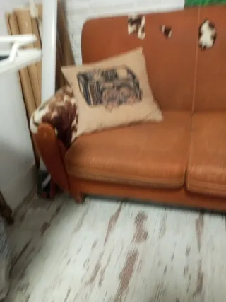 Sofá 3 plazas vintage marrón