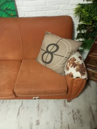 Sofá 3 plazas vintage marrón