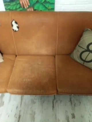 Sofá 3 plazas vintage marrón