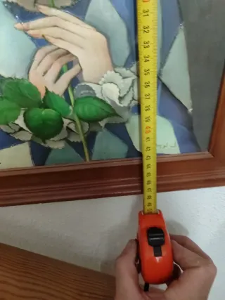 Cuadro vintage arlequín con rosa