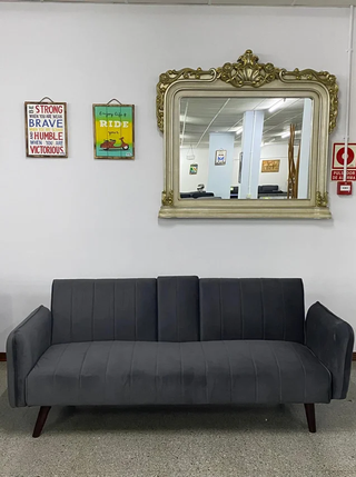 CHOLLO!! Sofá Cama Gris Terciopelo