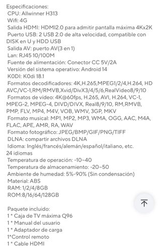 TV Box G96 Max 4K Android TV