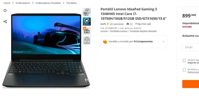 Lenovo Ideapad Gaming 3 i7-10750H | GTX 1650 afbeelding 7