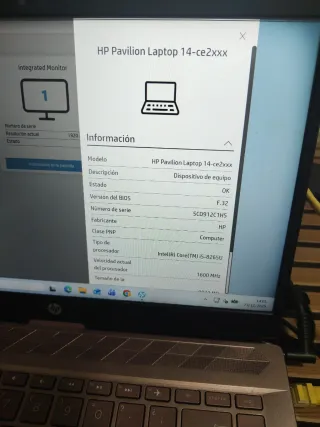 Portátil HP i5 8265U Plata