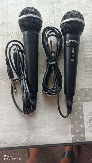 Micrófonos Karaoke Sunstech Negros (2uds)
