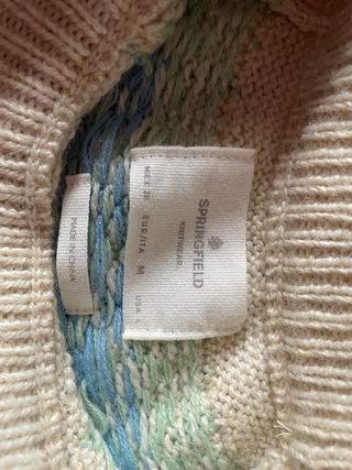 Jersey jacquard beige flores.