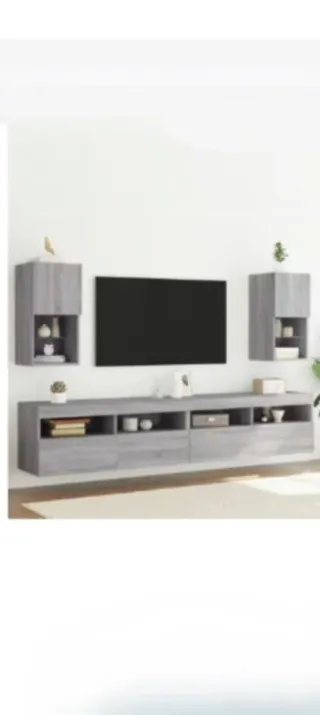 Mobili da pranzo sospesi in legno grigio