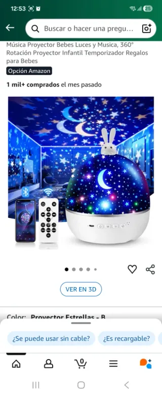 Proyector Luz Infantil Bebé con Mando