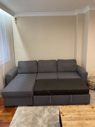 Sofá cama chaise longue gris