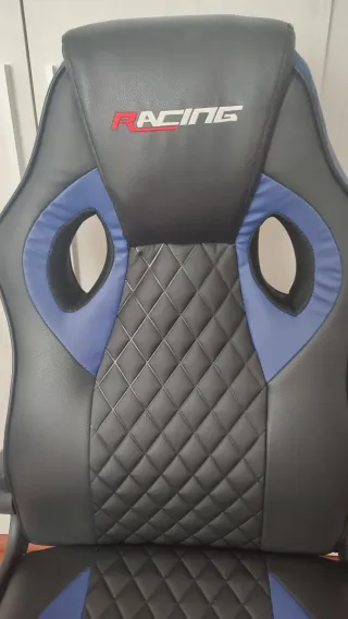 Silla de oficina RACING negra y azul