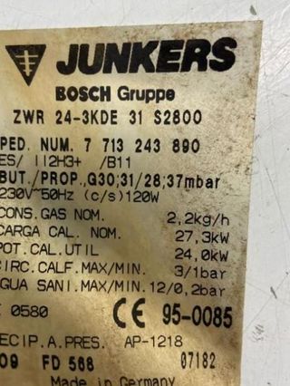 REPUESTOS DE CALDERA JUNKERS CERASTAR ZWR 24-3 KDE