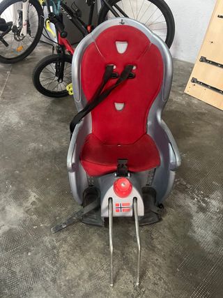 Silla Portabebés Bicicleta Roja y Gris