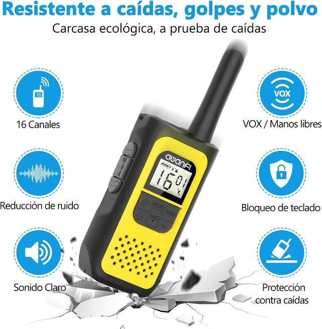Walkie Talkies Niños Recargable(2 unidades)