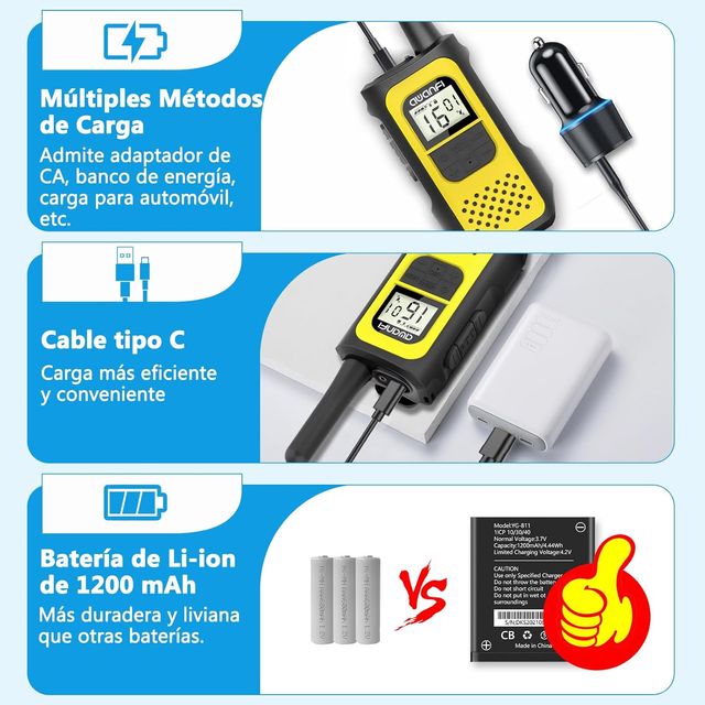 Walkie Talkies Niños Recargable(2 unidades)