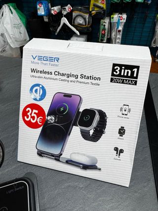 Cargador Inalámbrico Veger 3 en 1