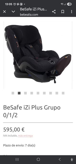 Silla coche Besafe Izi Plus a contramarcha.