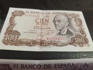 2 Billetes 100 Pesetas 1970 España
