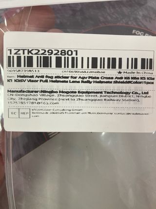 Pinlock para AGV 70 - Antivaho