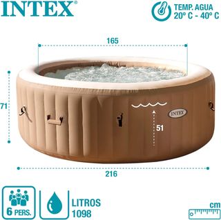 Intex 28428EX Spa hinchable, Beige, 6 Personas