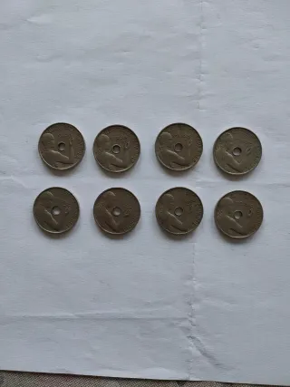 8 Monedas 25 Centimos 1934