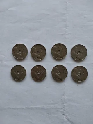 8 Monedas 25 Centimos 1934