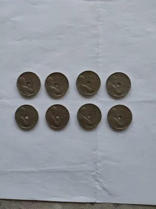 8 Monedas 25 Centimos 1934